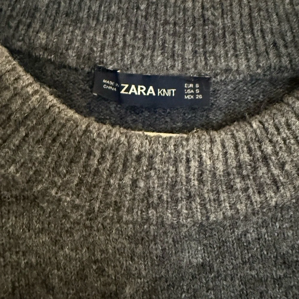 Zara Charcoal Gray Sweater with Bow Accents